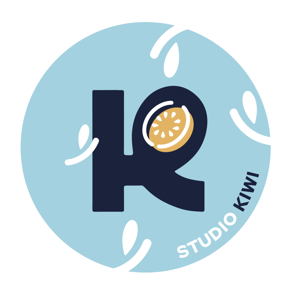 Studio Kiwi logo rond bleu