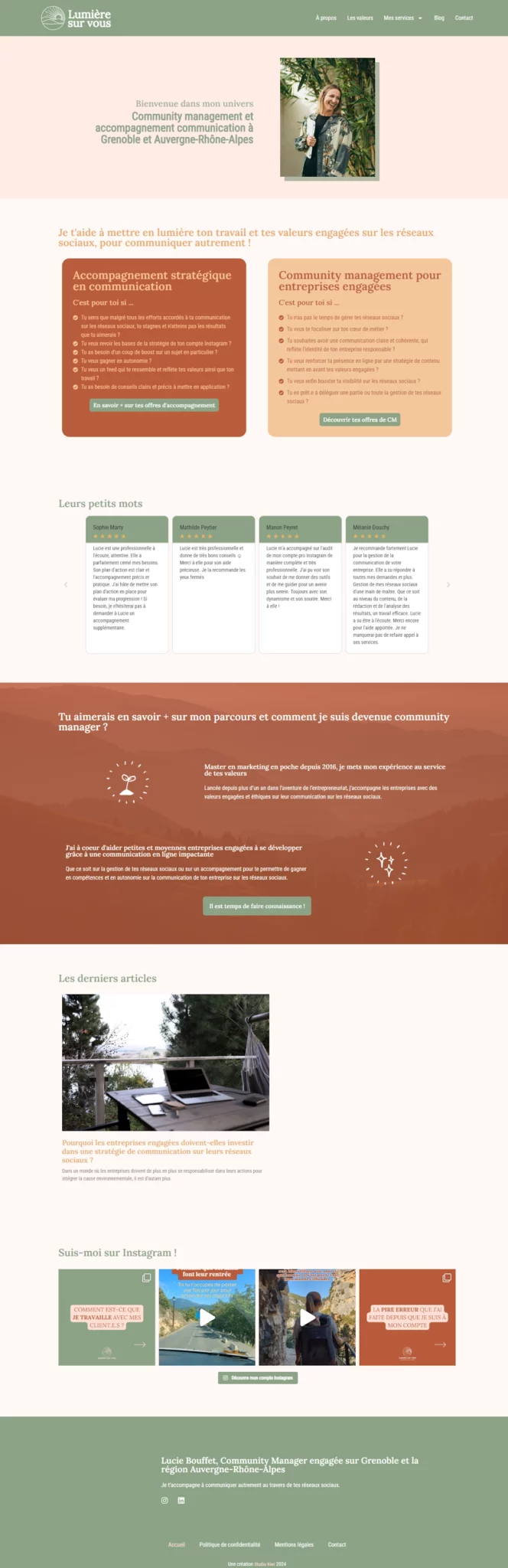 Création de site WordPress pour une community manager