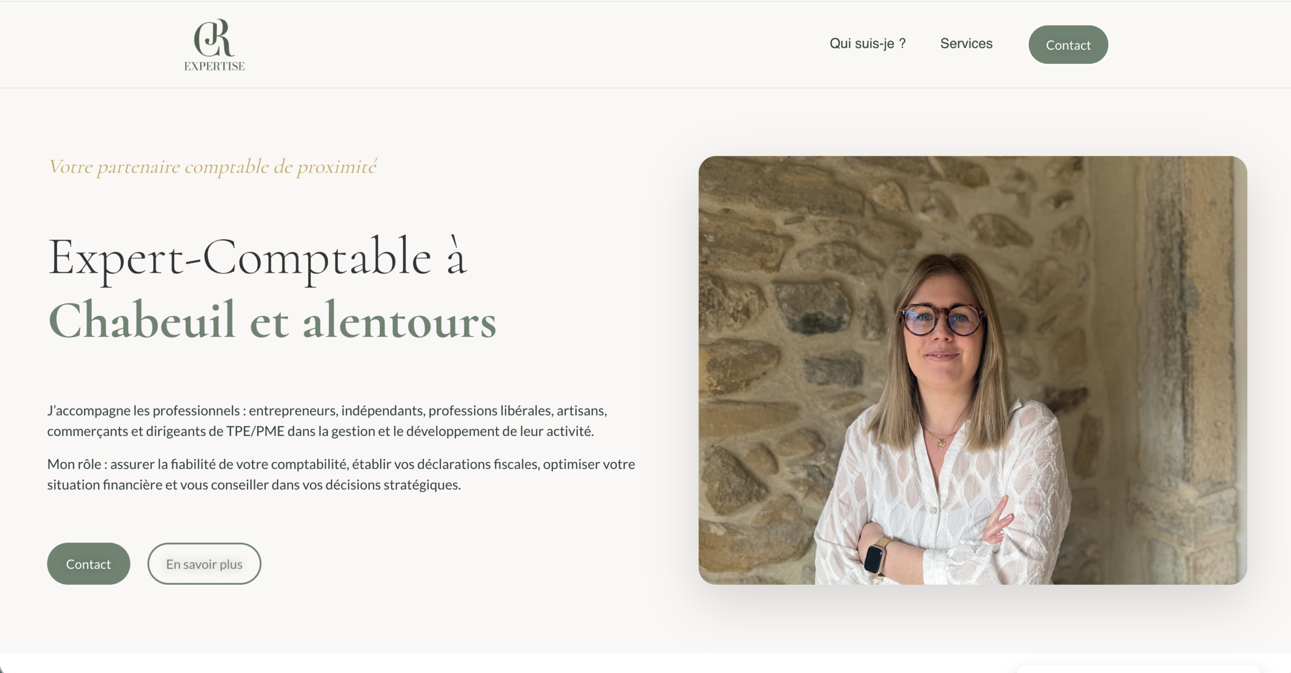 Page d'accueil du site internet - cabinet comptable à Valence